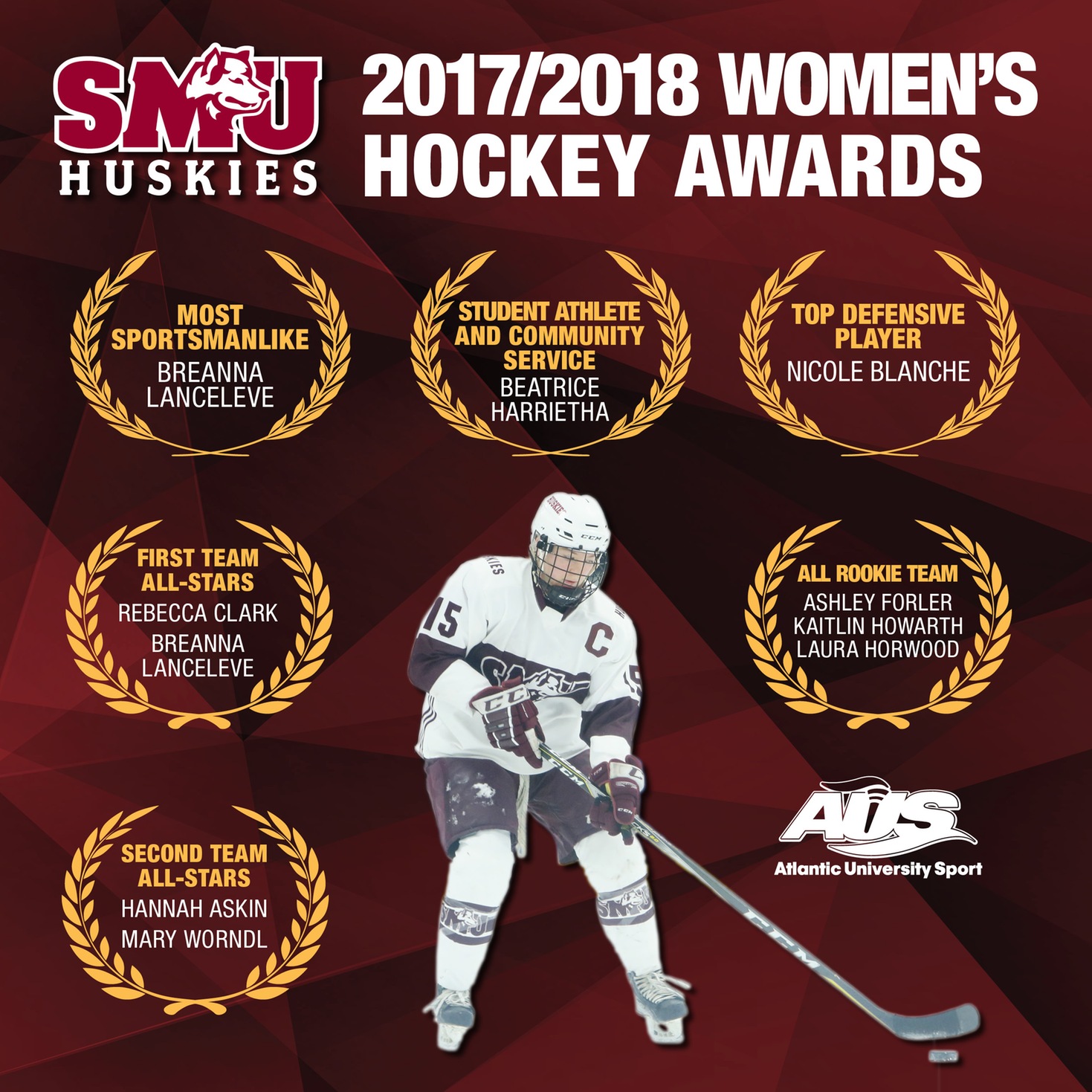 2017-18 AUS women's hockey awards and all-stars announced
