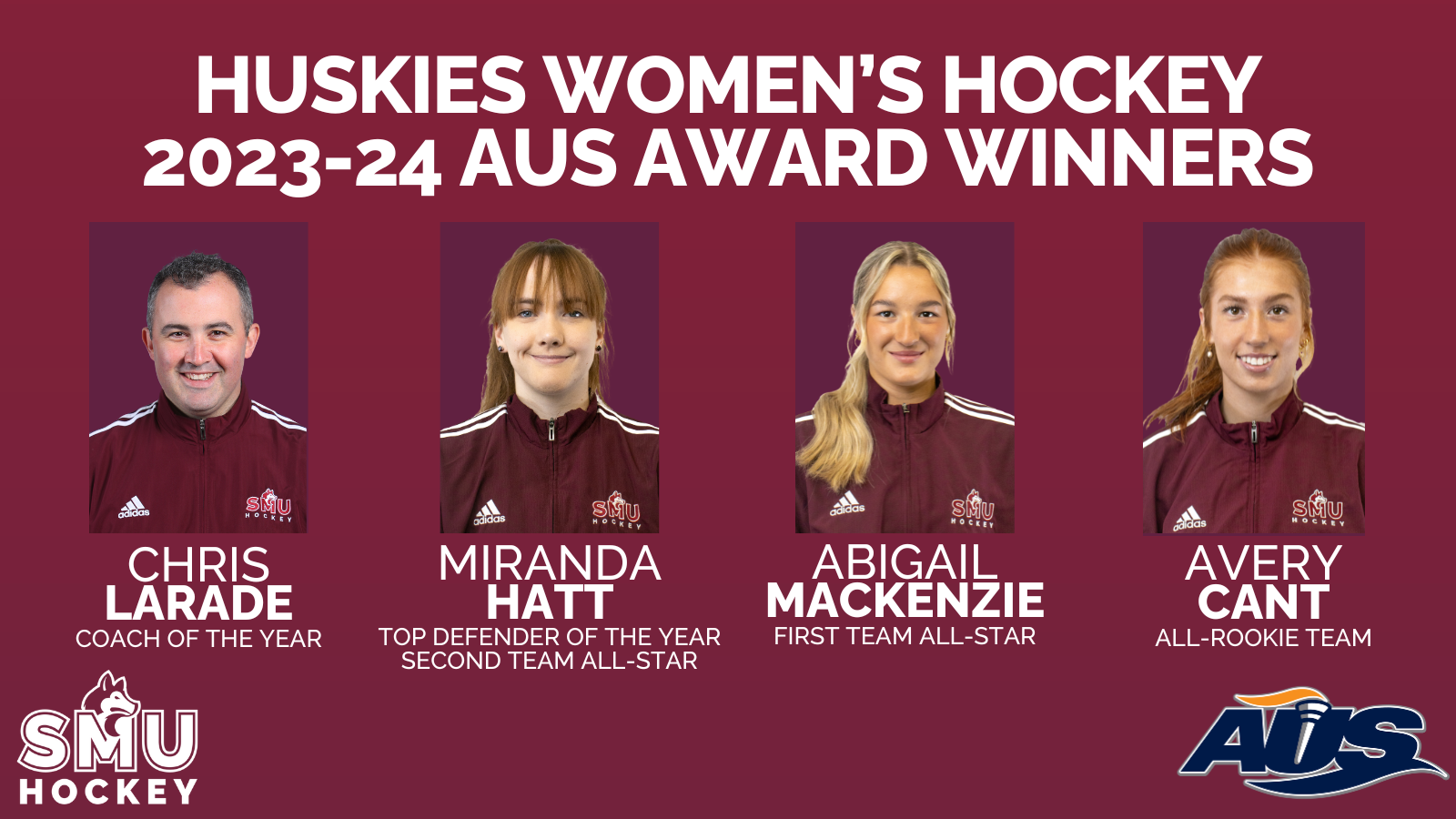Larade named Coach of the Year; Hatt, MacKenzie and Cant honoured with AUS Awards