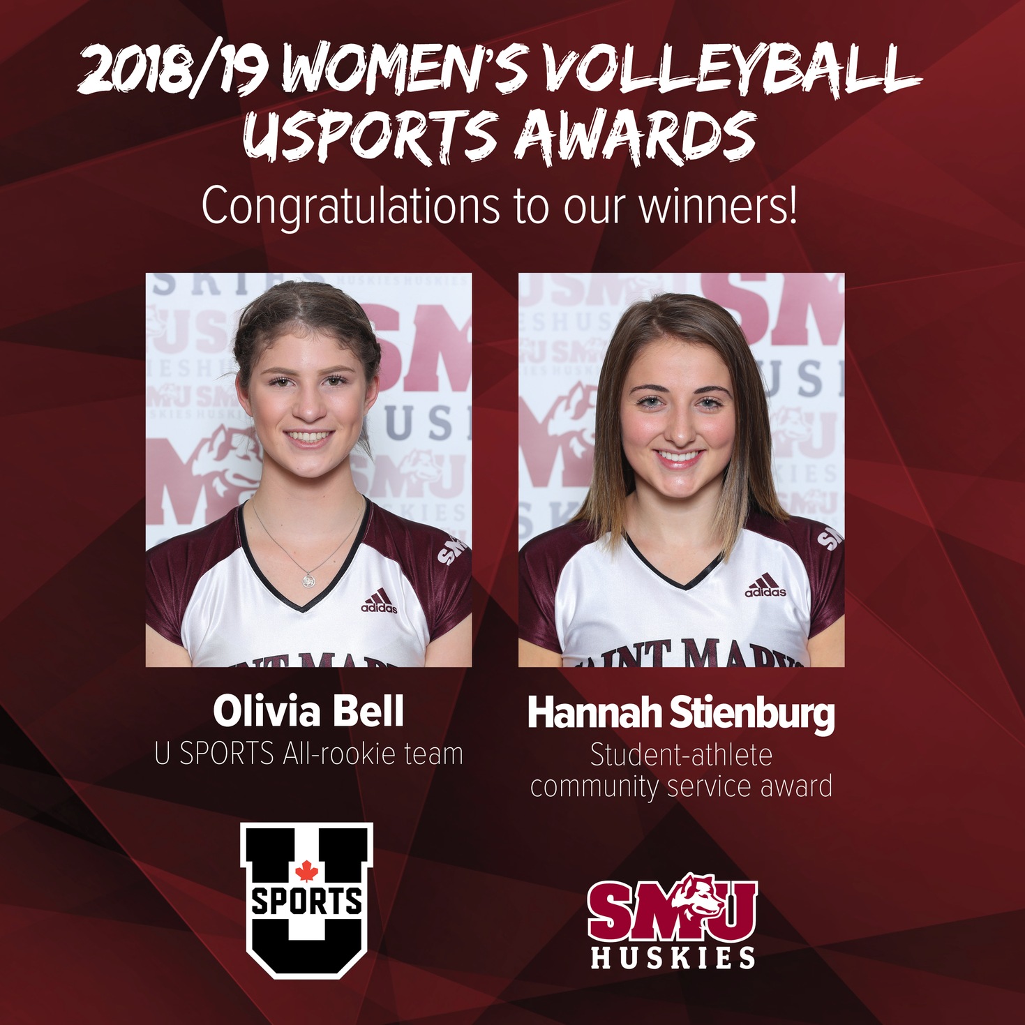 Hannah Stienburg wiins THÉRÈSE QUIGLEY AWARD, Olivia Bell named to All-Rookie team