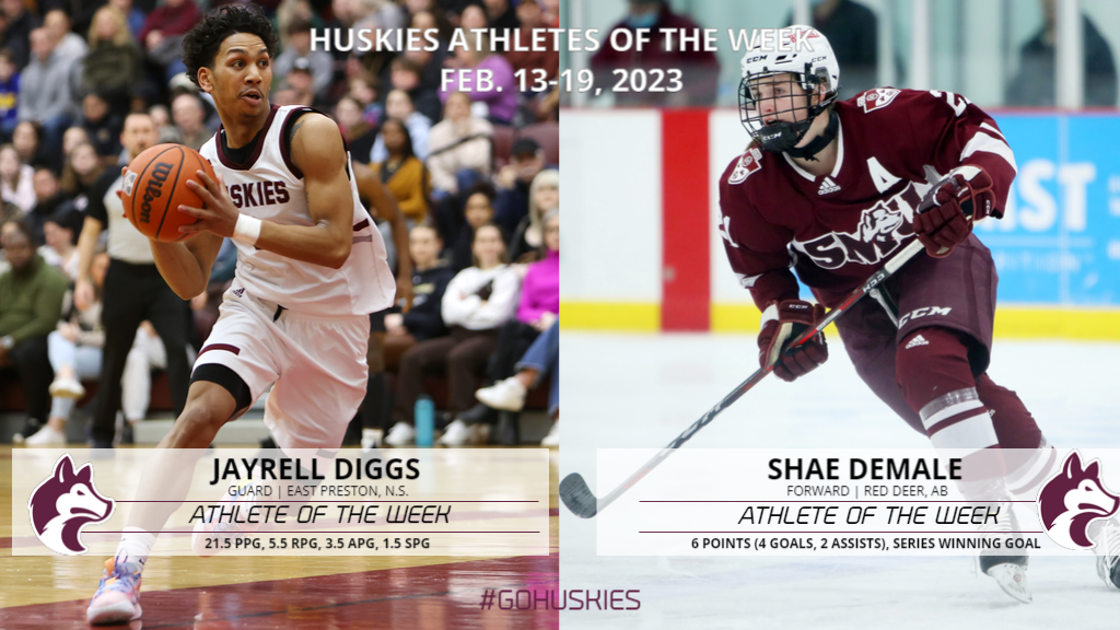 Diggs, Demale named Huskies Athletes of the Week: Feb. 13-19, 2023