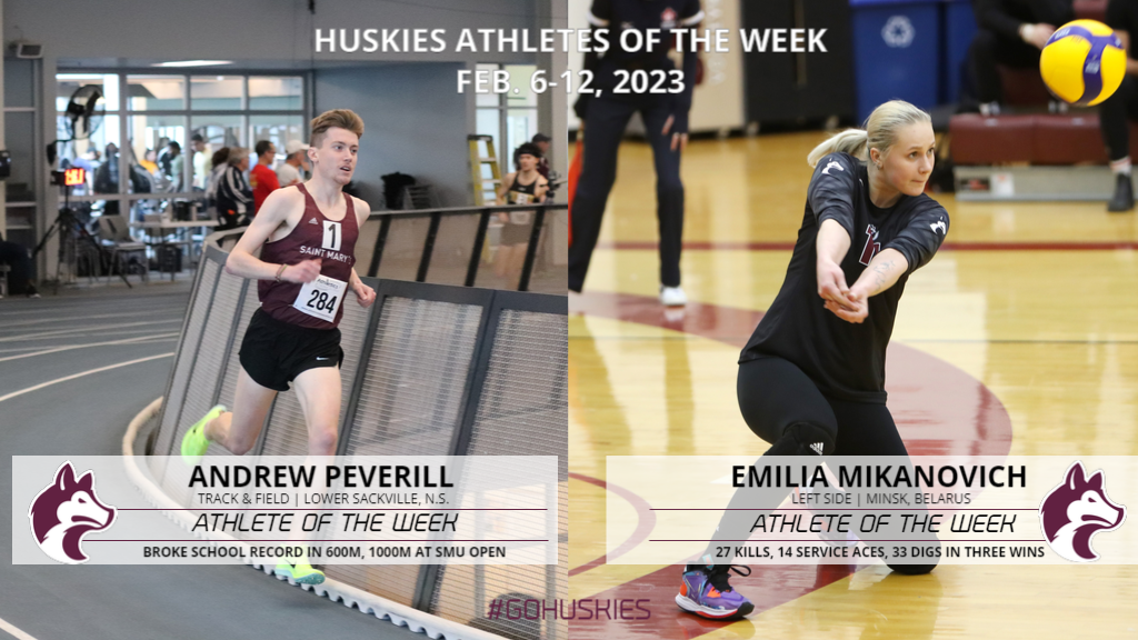 Peverill, Mikanovich named Huskies Athletes of the Week: Feb. 6-12, 2023
