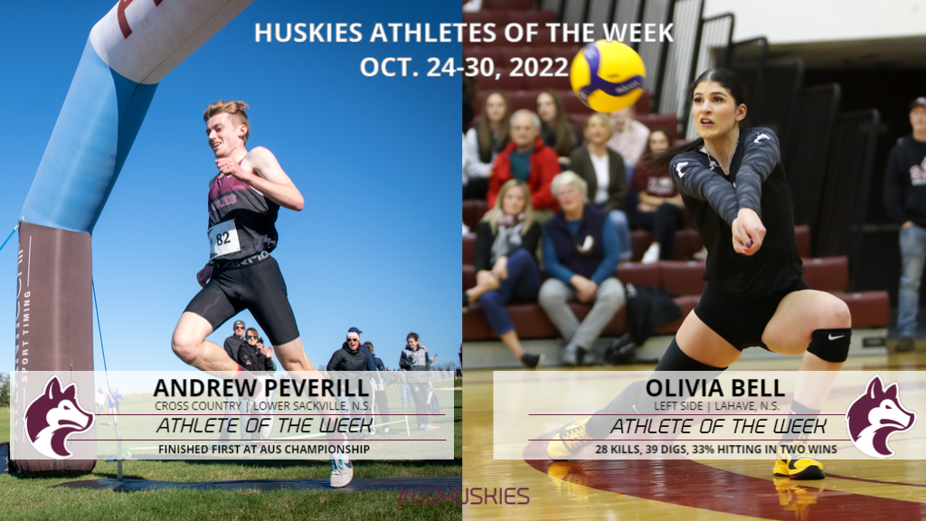 Peverill, Bell named Huskies Athletes of the Week: Oct. 24-30
