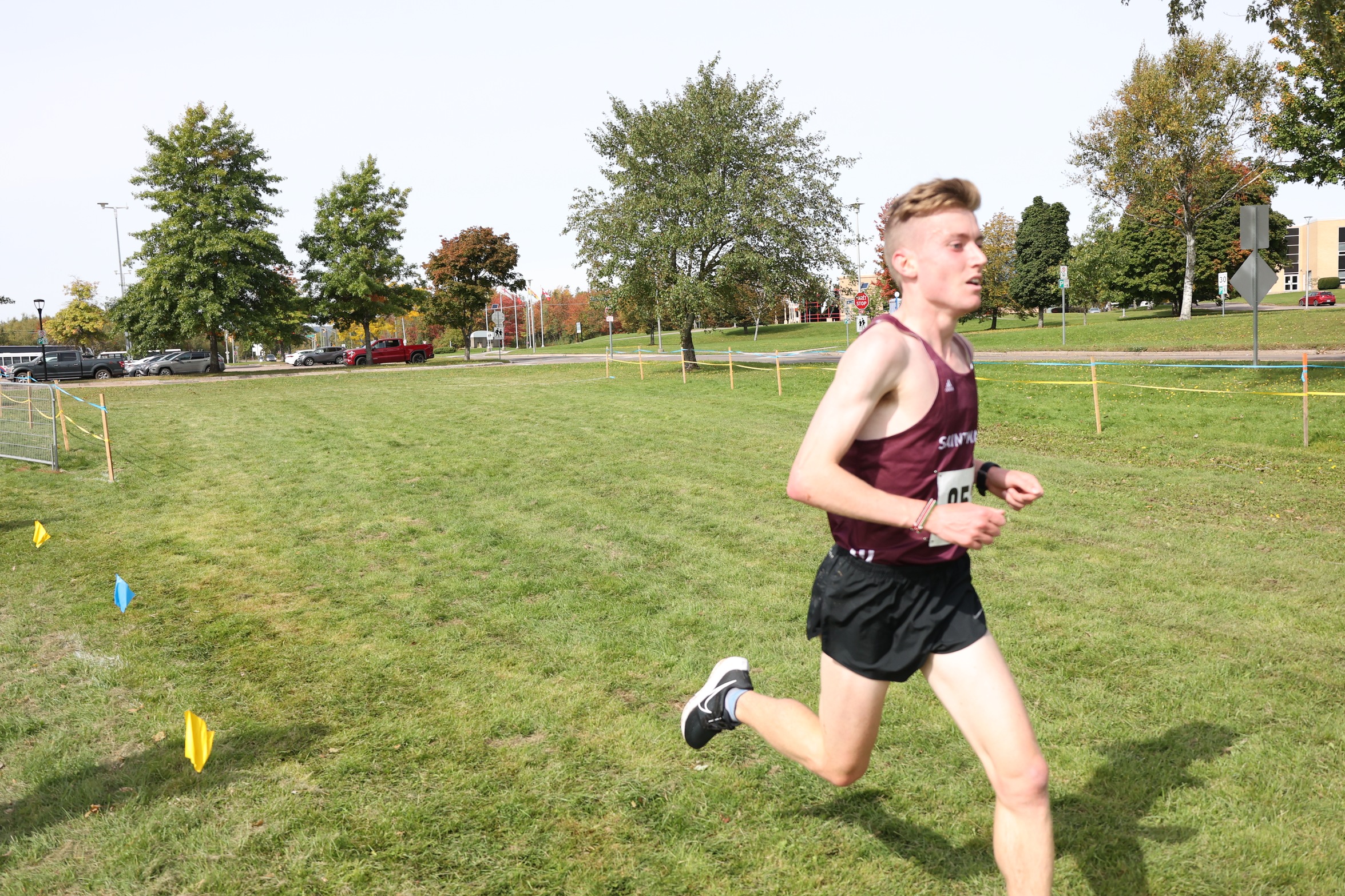 Fifth year Andrew Peverill ran to the top of the podium at Saturday's Universit� de Moncton Invitational, winning the men's 8km race with a time of 26:17. (Photo courtesy: Universit� de Moncton Athletics)