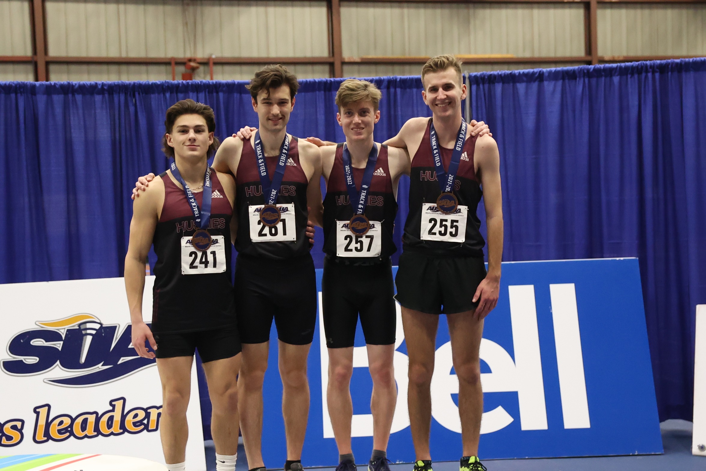 The Huskies 4x800m relay team (Colton Caballero, Joe Stewart, Andrew Peverill, Rory McGarvey) claimed bronze at the 2021-22 AUS Track & Field Championships in Moncton on March 18, 2022.
