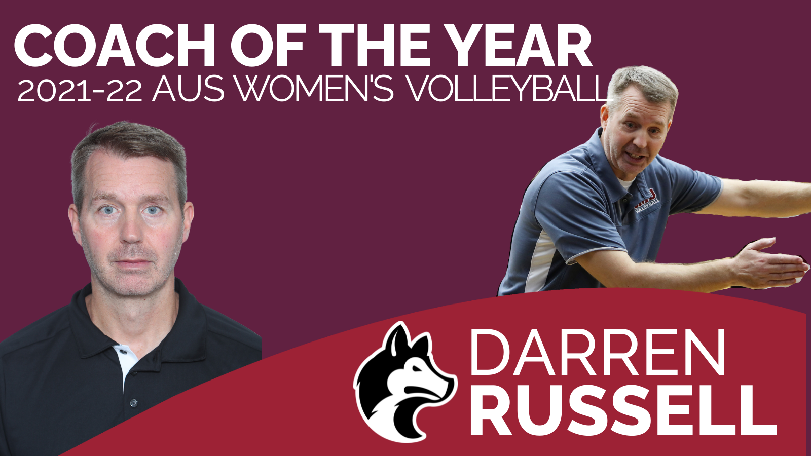 Four Huskies selected as AUS Volleyball All-Stars, Russell named Coach of the Year