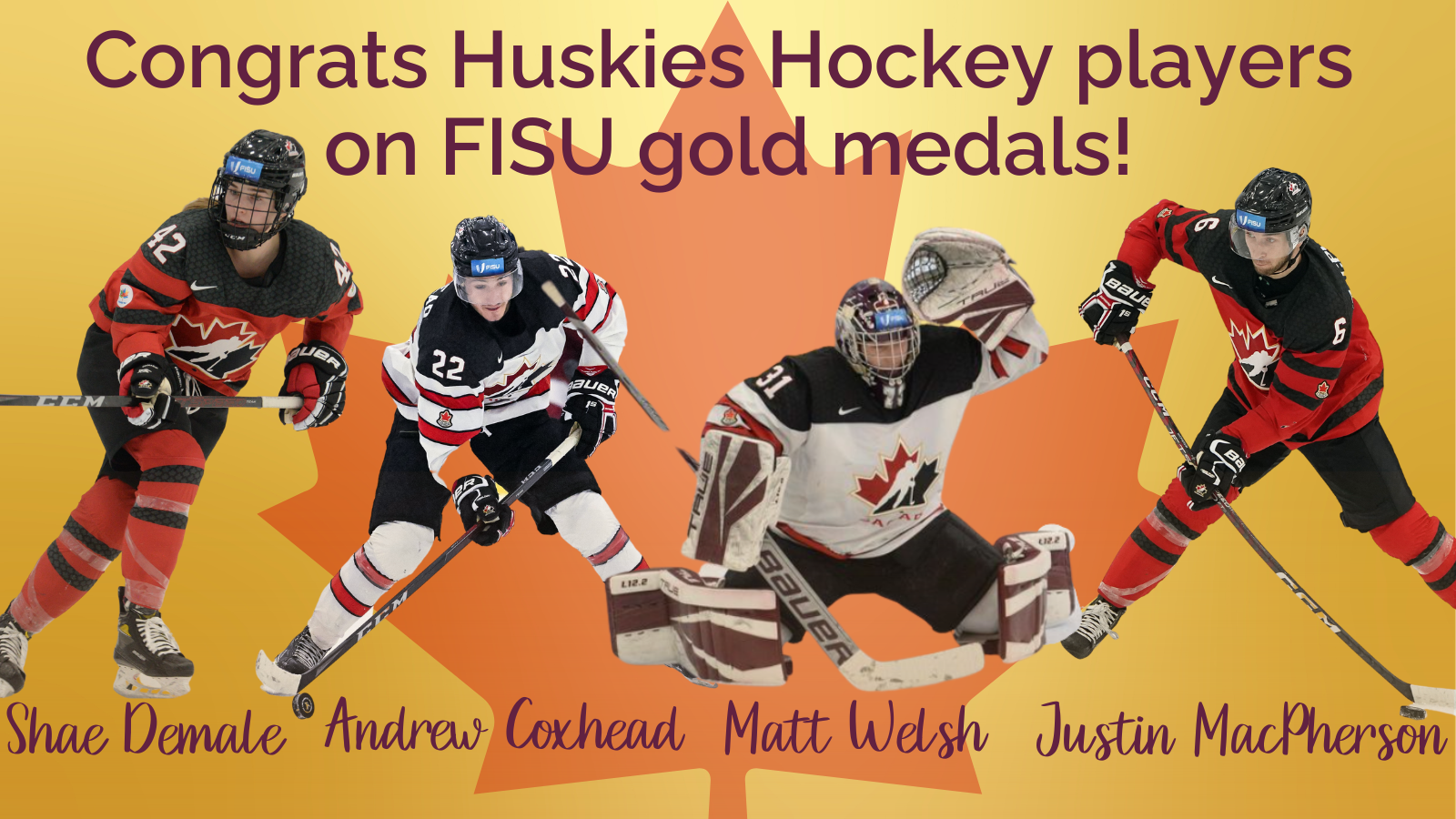 Huskies hockey players win gold at 2023 FISU Winter Games